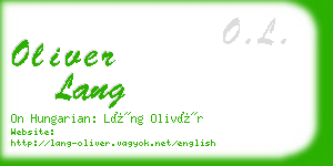 oliver lang business card